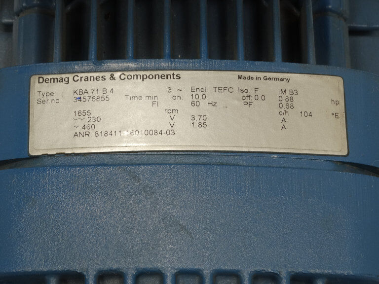 DEMAG KBA71-B4 MOTOR - DEMAG