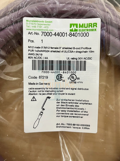 ! Murr 7000-44001-8401000 M12 Male M12 Female Shielded Profibus Cable - 87219