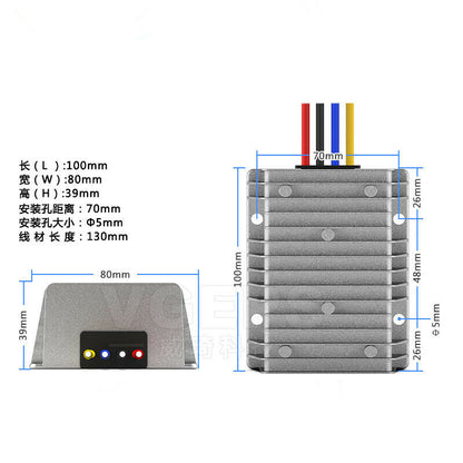 new 9-36V to 12V 15A 180W isolated Waterproof power converter 12V/24V to 12V DC-DC - KOEED
