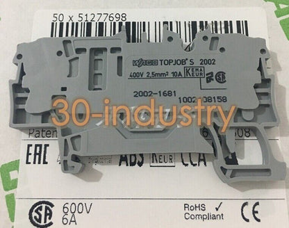 2002-1681 Spring Self-Locking 2-Wire Fuse Terminal Block - 100pcs - KOEED