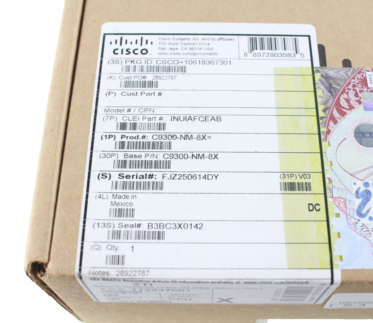 Cisco Catalyst C9300-NM-8X 10G 8-Port Network Switch Module BHN - CISCO