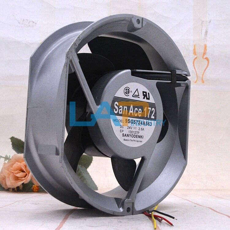 Sanyo 9SG5724A563 24V 2.6A Cooling Fan - 2 Wire Converter - SANYO