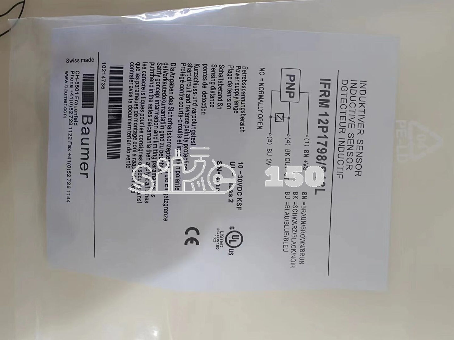 Inductive Proximity Switch Baumer Electric IFRM 12P1798/S13L - BAUMER