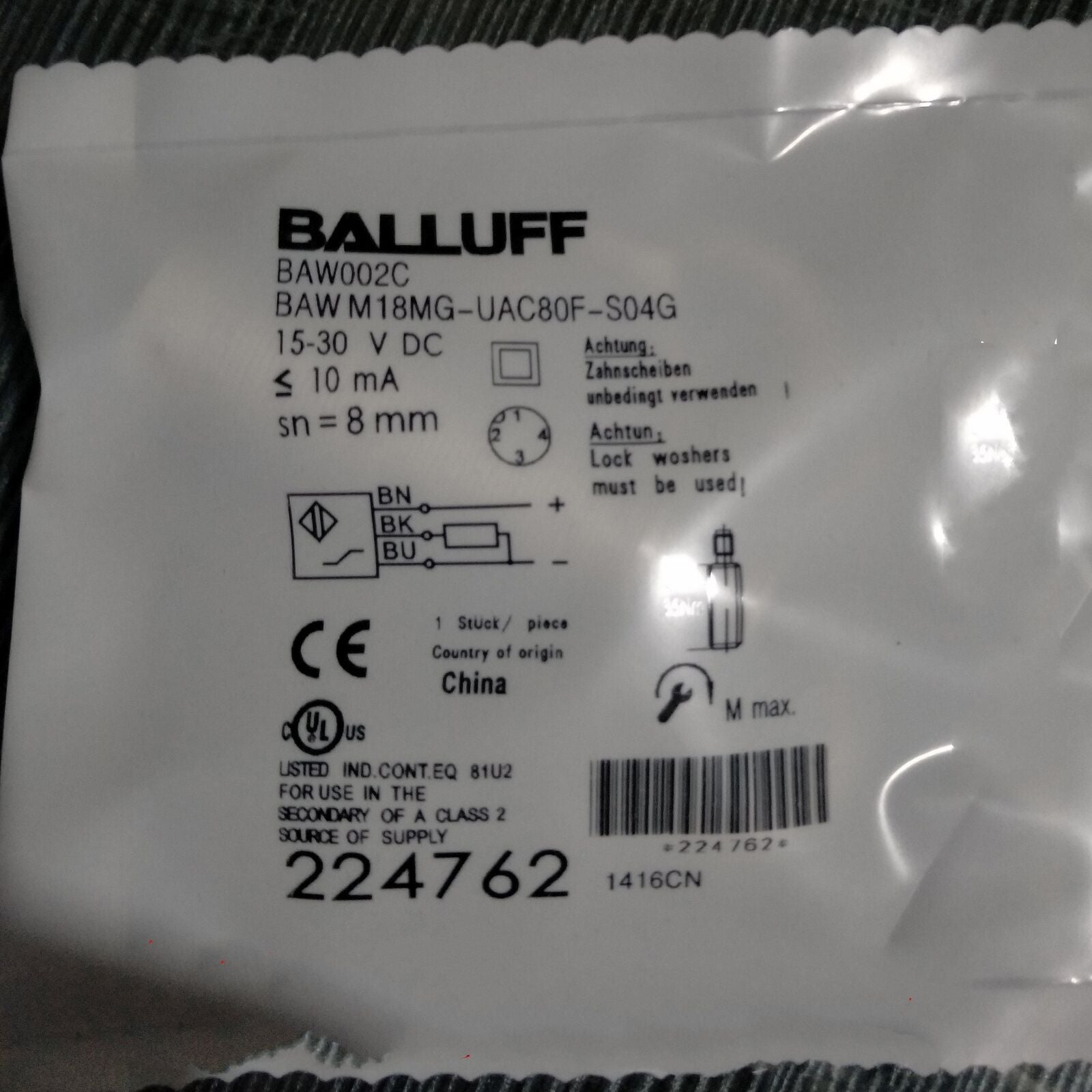 Proximity sensor BALLUFF M18MG-UAC80F-S04G - BALLUFF