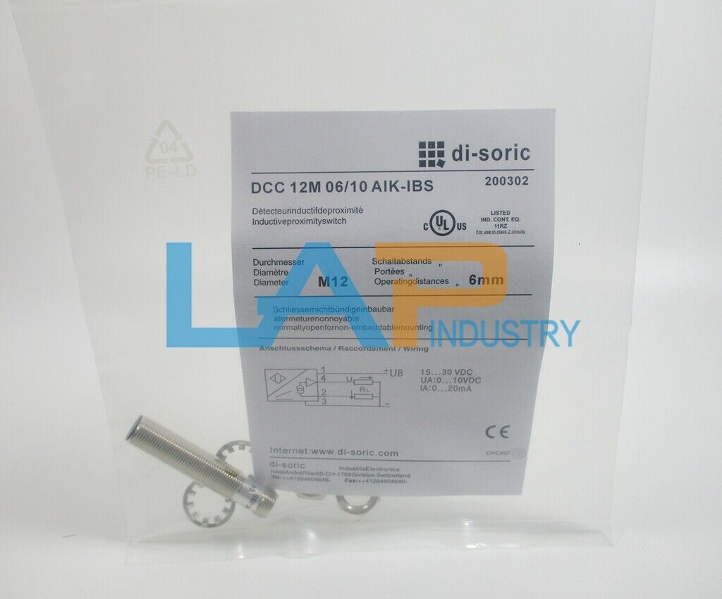 new 1pcs DCC12M 06/10 AIK ibs proximity switch 15-30vdc 0-20ma - AIK-IBS