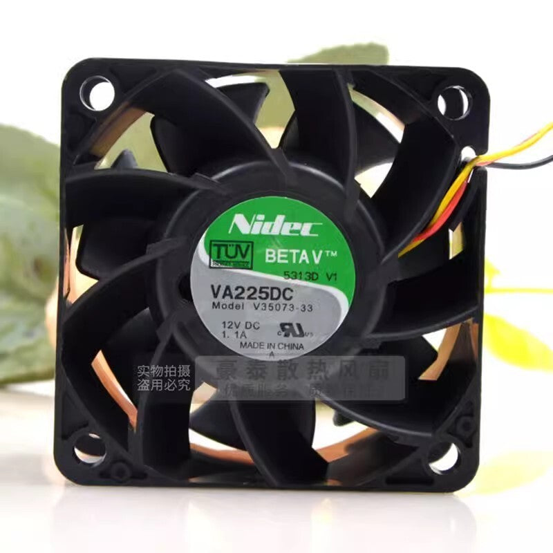 NIDEC VA225DC V35073-33 6038 DC12V 1.1A 6CM 3-Wire Silent Cooling Fan