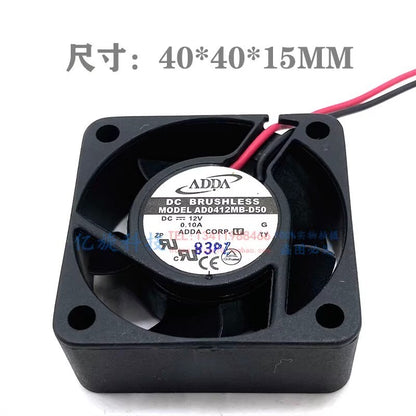 ADDA AD0412MB-D50 4015 DC12V 0.10A 4CM 2-Wire Dual Ball Cooling Fan