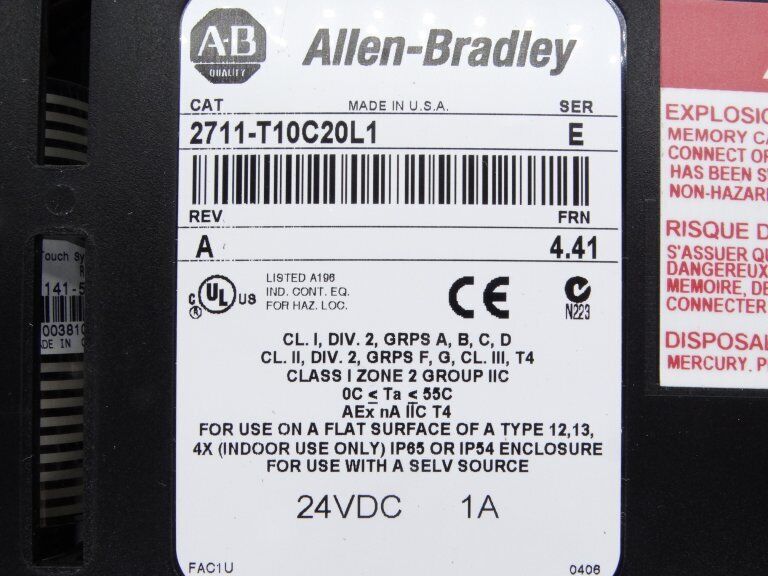 Allen Bradley Series E HMI Controller 2711-T10C20L1 - ALLEN BRADLEY