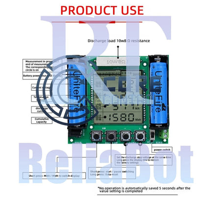 Lithium Battery 18650 Capacity Tester Module Digital Measurement High Precision