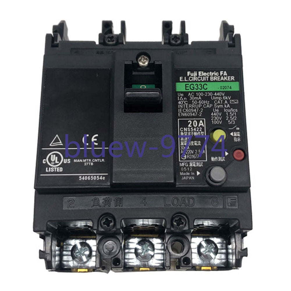 1-PC Fuji EG33C 20A 3P Circuit Breaker - FUJI