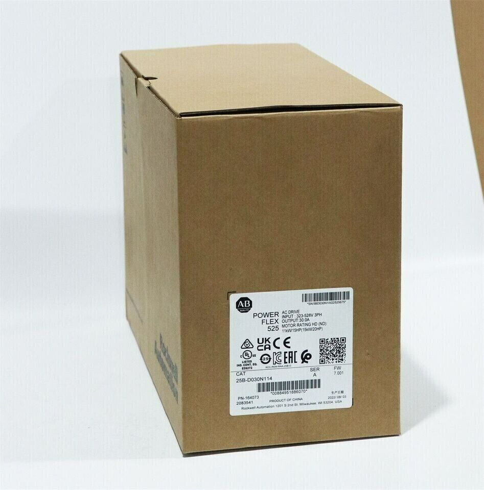 New Factory Sealed Allen-Bradley 25B-D030N114 PowerFlex 525 AC Drive 15 kW 20 HP Allen-Bradley