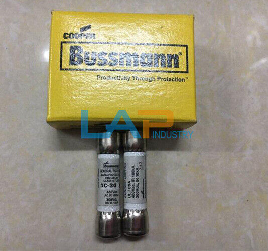 10pcs Bussmann SC-30 30A 480V Time-Delay Fuse in 1 Box - BUSSMANN