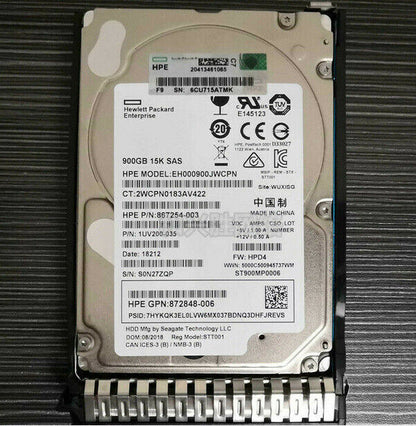 new 100pcs HPE 900GB 870759-B21 870795-001 900GB SAS 2.5" 15K 12Gb/s ENT DS HDD - HPE