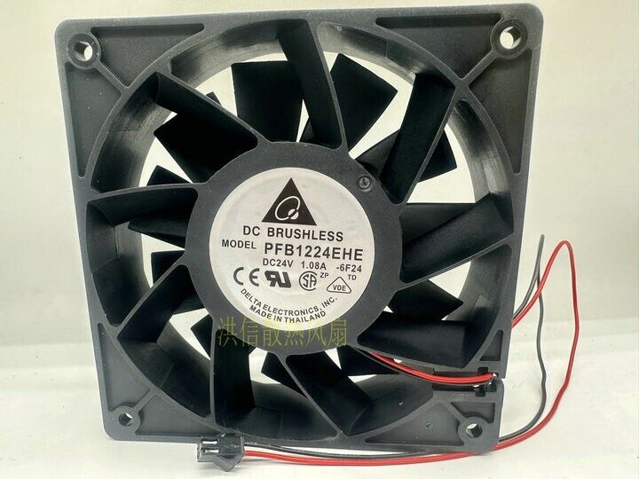 new 1 PCS  Delta Fan PFB1224EHE  DC 24V 1.08A 12CM 12038 2 Pin Cooling Fan