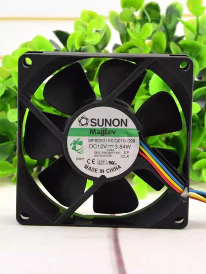 SUNON MF80201VX-Q010-S99 8020 DC12V 3.84W 8CM 4-Wire Dual Ball Cooling Fan - SUNON