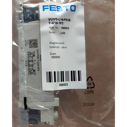 New FESTO 1Pc Solenoid Valve VUVG-L14-P53E-T-G18-1P3 | High-Quality Industrial Valve | FESTO Quality | Industrial Flow Control | FESTO Volumetric Flow | FESTO Pressure Regulation - FESTO