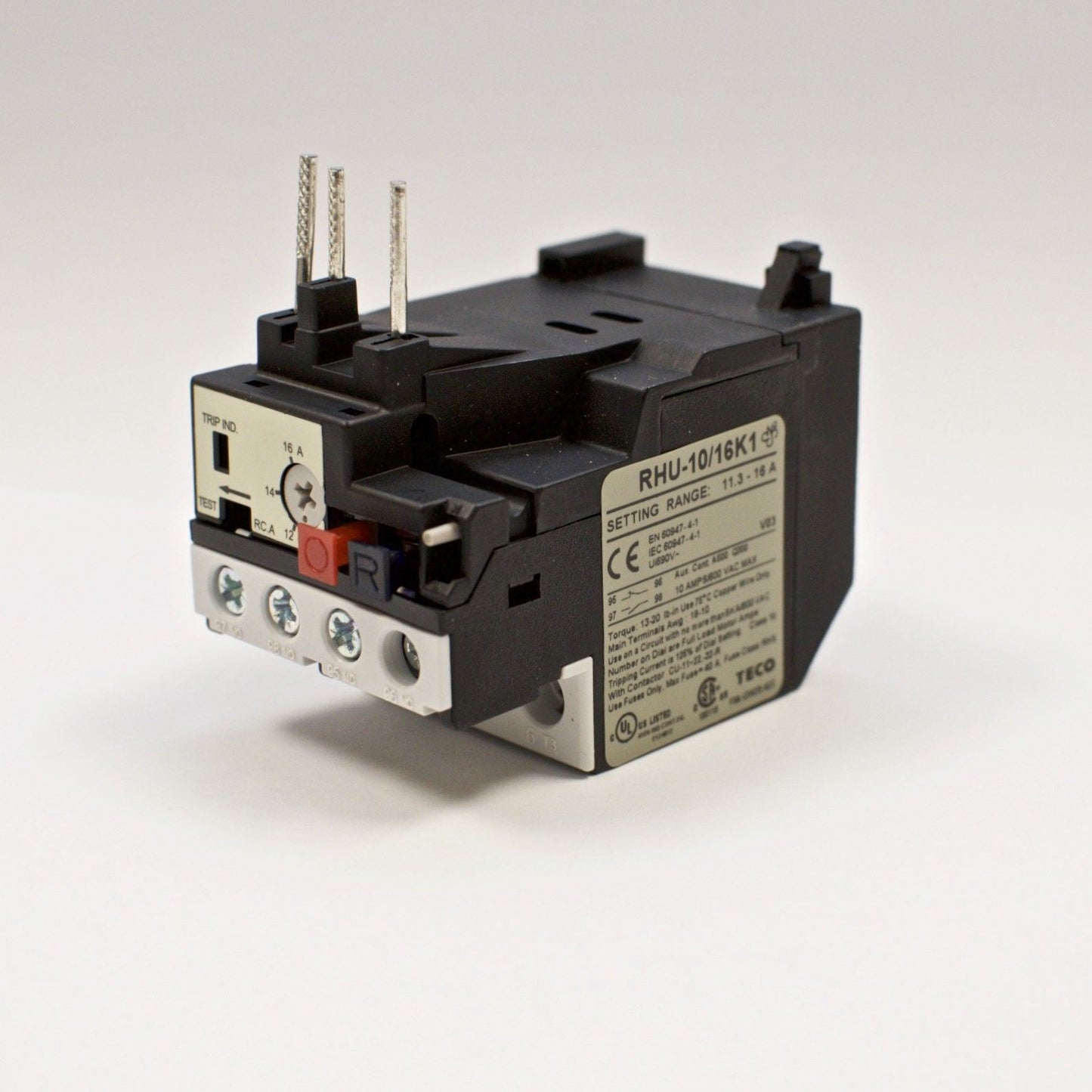 TECO RHU-10/16K1 Thermal Overload Relay, Amp Range: 11.3-16A - TECO