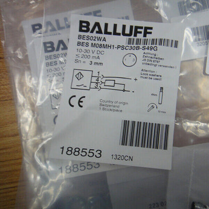 1PC BALLUFF BES M08MH1 PSC30B S49G Inductive Sensor Fast Ship - BALLUFF