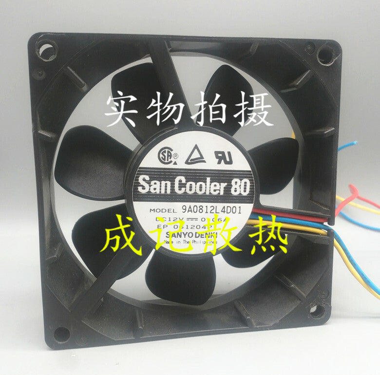 1pcs Sanyo 9A0812L4D01 FAN 80X25MM 12V 0.06A 3-wire cooling fan