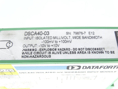 DATAFORTH DSCA40-03 Signal Conditioner - High-Quality Signal Conditioning Solution - DATAFORTH
