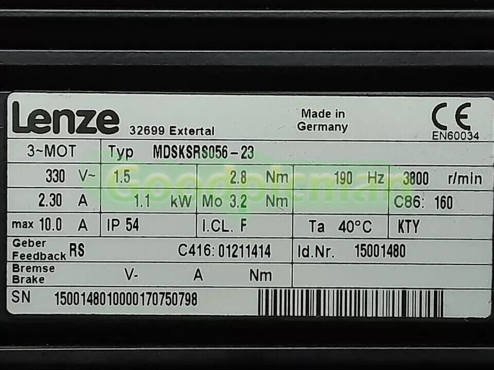 MDSKSRS056-23 Sealed LENZE SERVO MOTOR Inverter MDSKSRS05623 MDSKSRS056-23