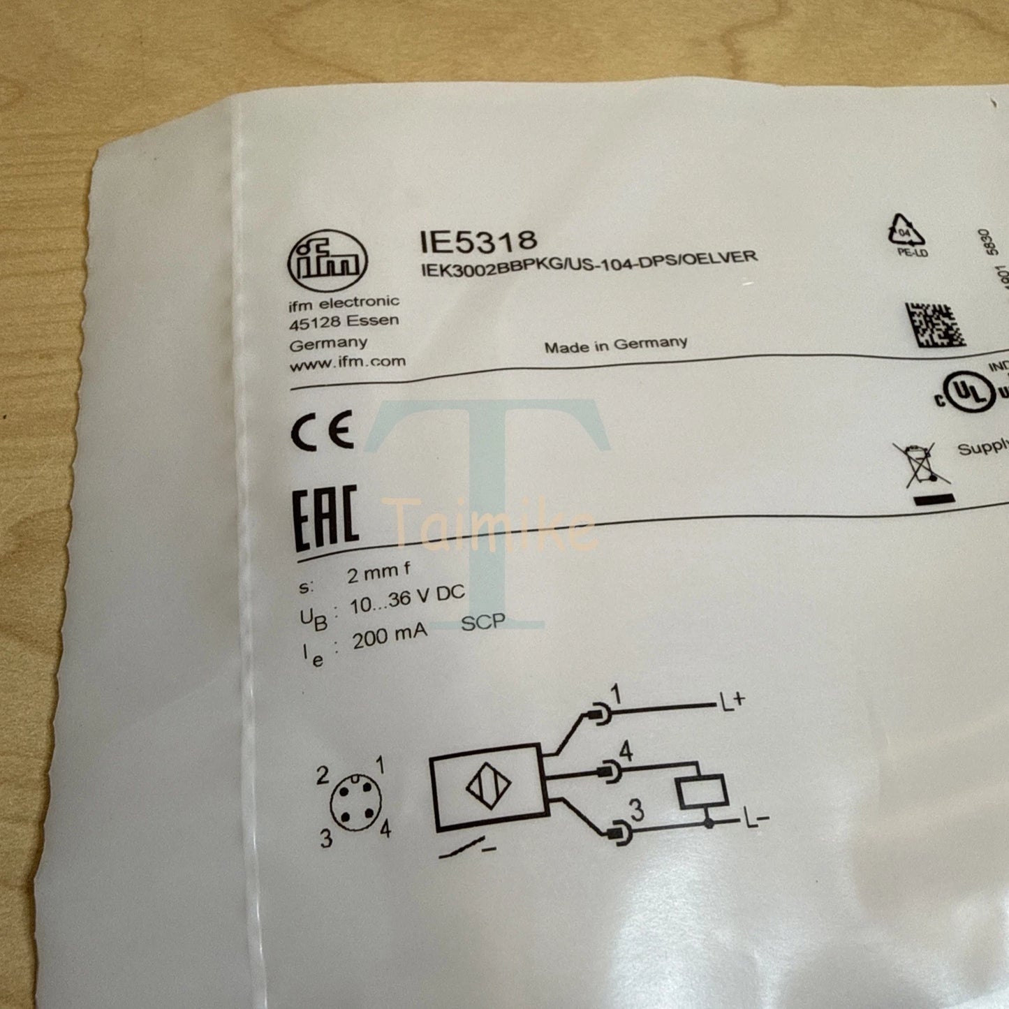 ! IFM IE5318 Inductive Sensor Proximity Switch IEK3002BBPKG/US-104-DPS/OELVER