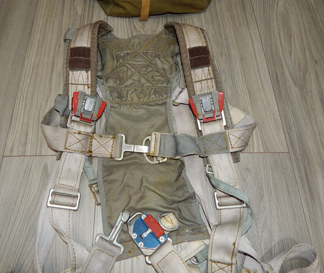 Used Soviet Russian Parachute PSU-36 Ejection Seat K-36 Orange Belt IPS-72 Harness - PARACHUTE EQUIPMENT