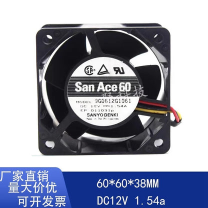 Sanyo 9G0612G1061 12V 1.54A 6038 Dual Ball High Airflow Cooling Fan