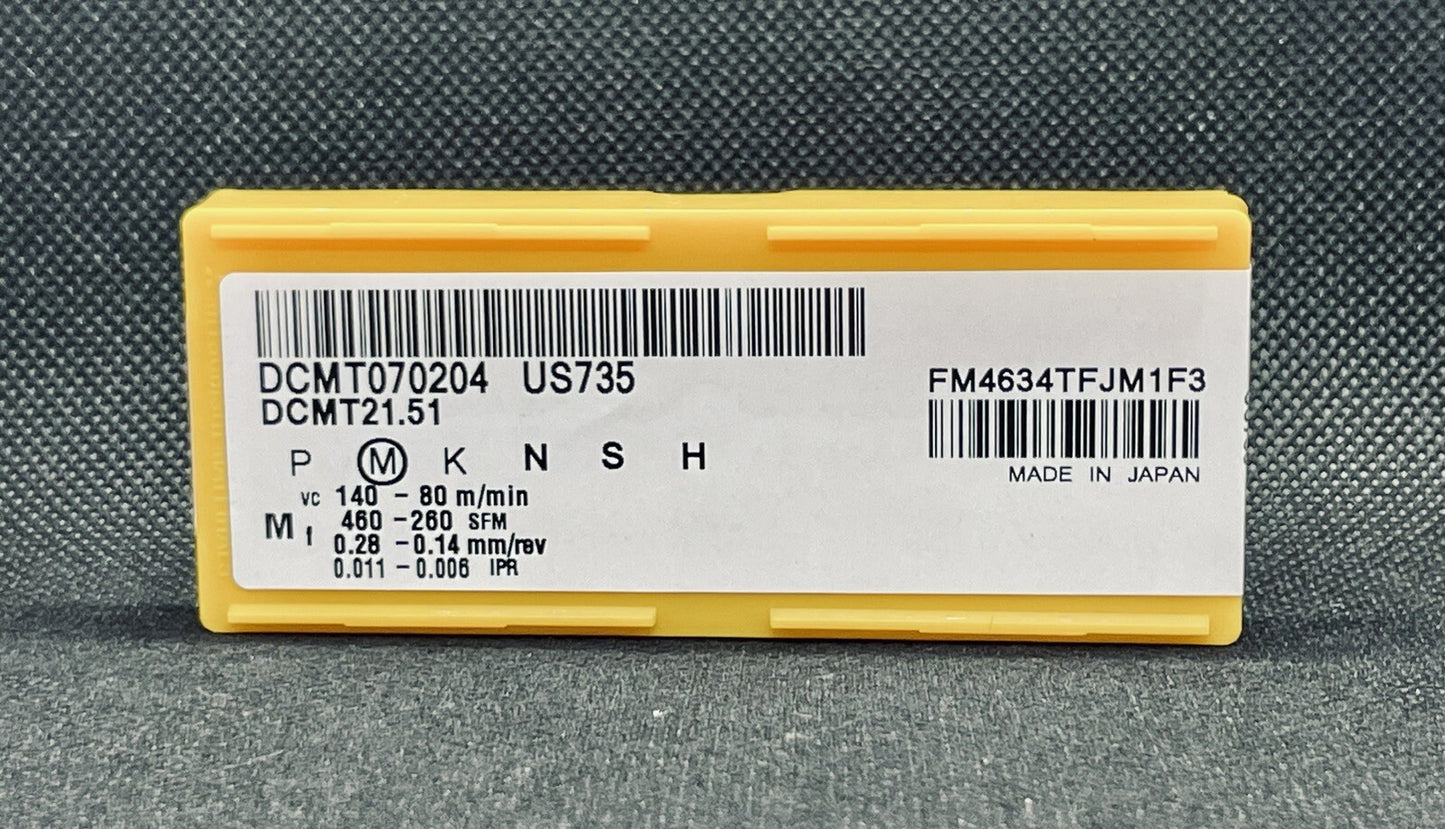 Mitsubishi Diaedge DCMT 21.51 DCMT 070204 US735 Carbide Inserts (10 PCS)