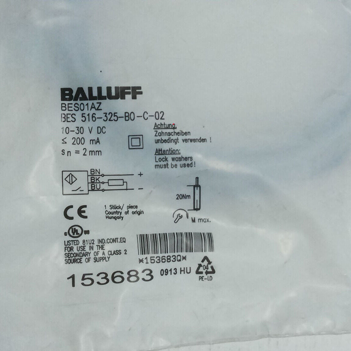 1PC BALLUFF BES 516-325-BO-C-02 Proximity Switch - BALLUFF