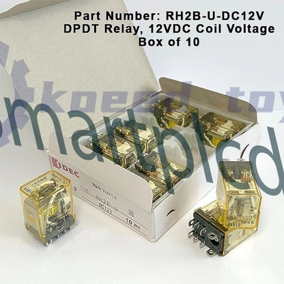 IDEC RH2B-U-DC12V General Purpose Relay, 10A Contacts, DPDT, 1 Box of 10 pieces#