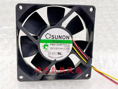 SUNON PMD1208PTV3-A F.GN 8025 DC12V 3.2W 8CM 3-Wire Ball Cooling Fan