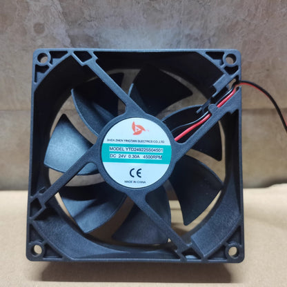 1PCS YTD249225S04501 DC24V 0.30A 4500RPM 9CM 2-Wire Cooling Fan