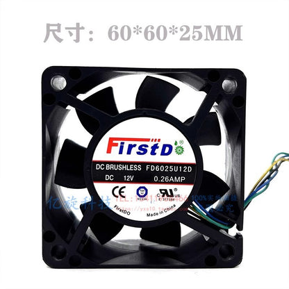 FIRSTD FD6025U12D DC12V 0.26A 6CM 4-Wire PWM Speed Control Cooling Fan