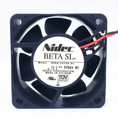 new Nidec D06A-24TS8 24V 0.15A 6025 6cm 2pin ultra-quiet cooling fan