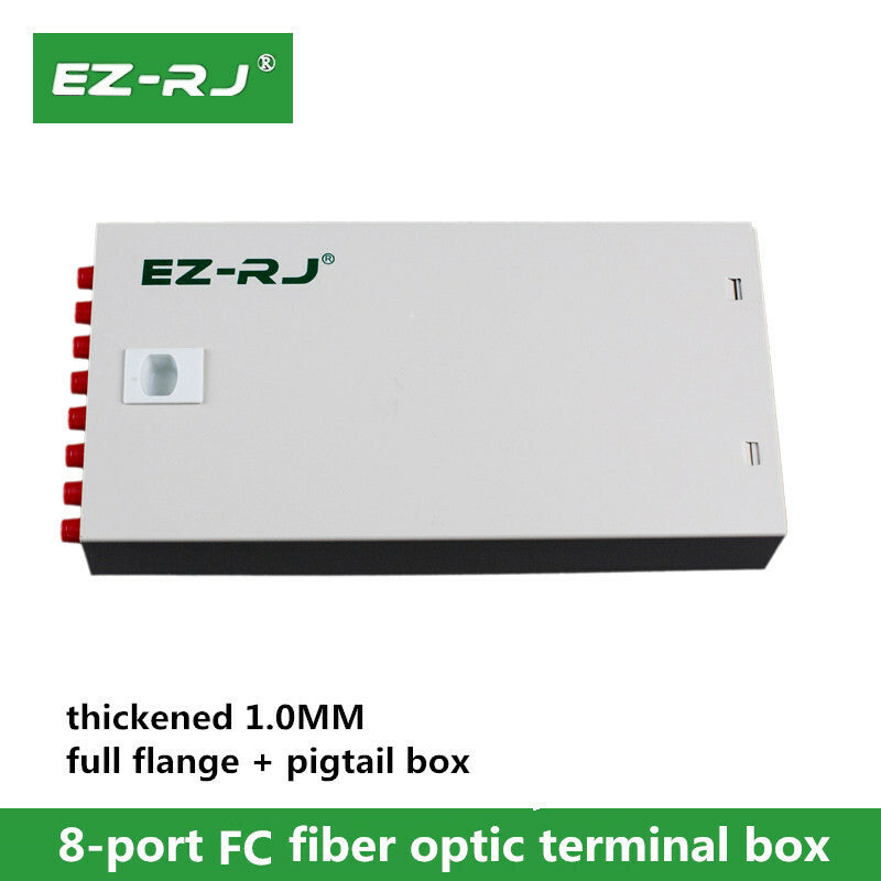 new 8-port FC fiber optic terminal box thickened 1.0MM full flange + pigtail box