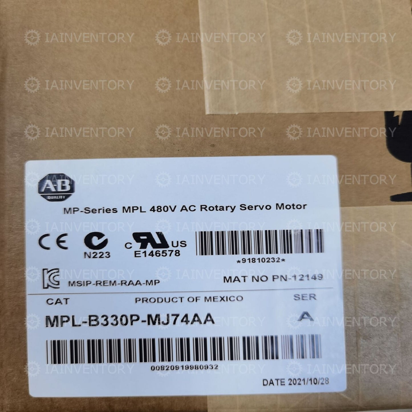 Allen-Bradley MPL-B330P-MJ74AA Inverter AC Servo Motor | High Performance Industrial Motor | Allen-Bradley Precision Drives - ALLEN-BRADLEY
