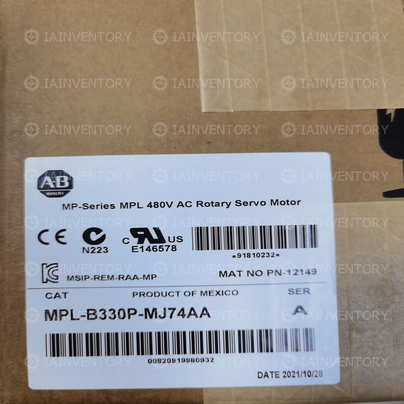 Allen-Bradley MPL-B330P-MJ74AA Inverter AC Servo Motor | High Performance Industrial Motor | Allen-Bradley Precision Drives - ALLEN-BRADLEY