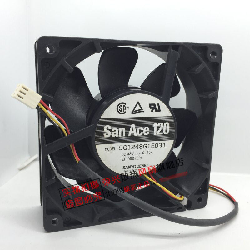 Sanyo 9G1248G1E301 12038 48V 0.25A 12CM 3-wire chassis fan