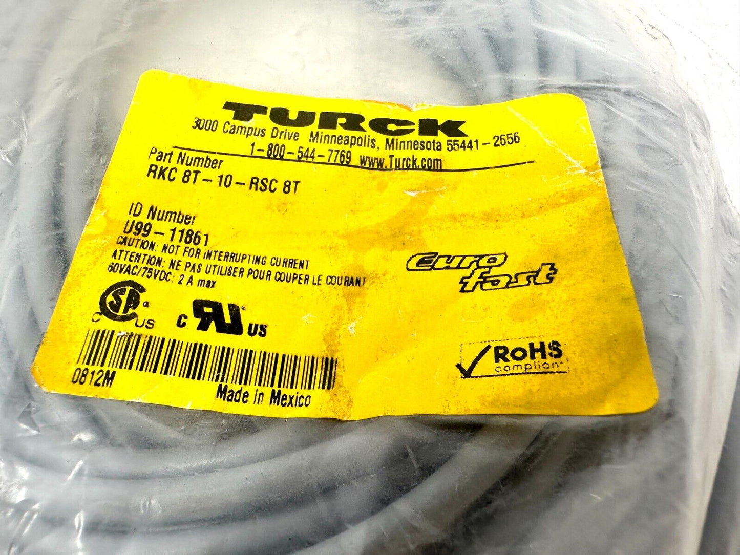 new Turck RKC 8T-10-RSC 8T Cable U99-11861 - TURCK