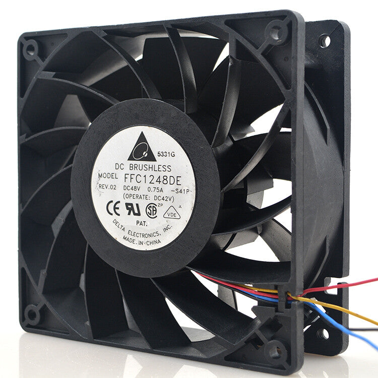 1pcs Delta FFC1248DE 12038 12CM 120mm 48V 0.75A 4-wire double ball fan