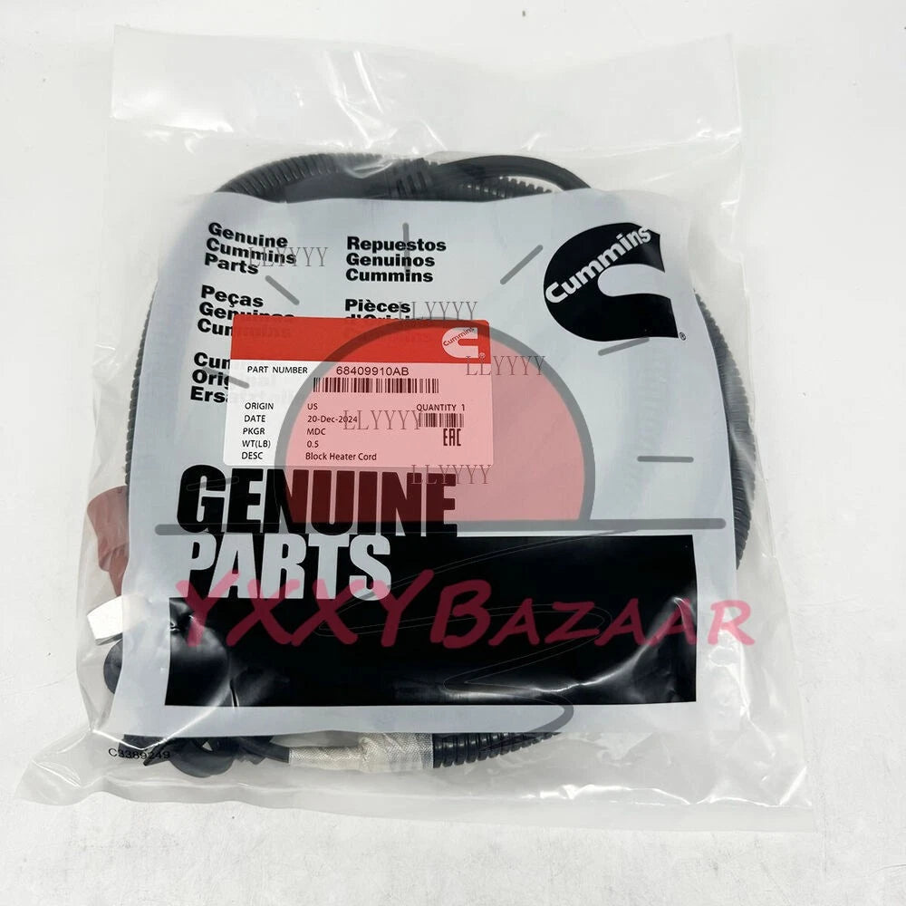 Block Heater Cord 68409910AB For Dodge Ram 5.9 6.7 L Cummins 1989-2023 251919