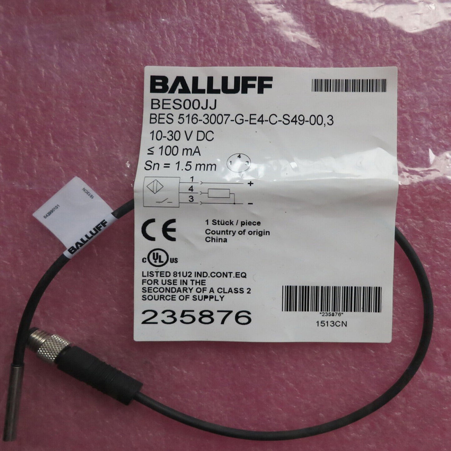 new BALLUFF Proximity sensor BES 516-3007-G-E4-C-S49-00 - BALLUFF