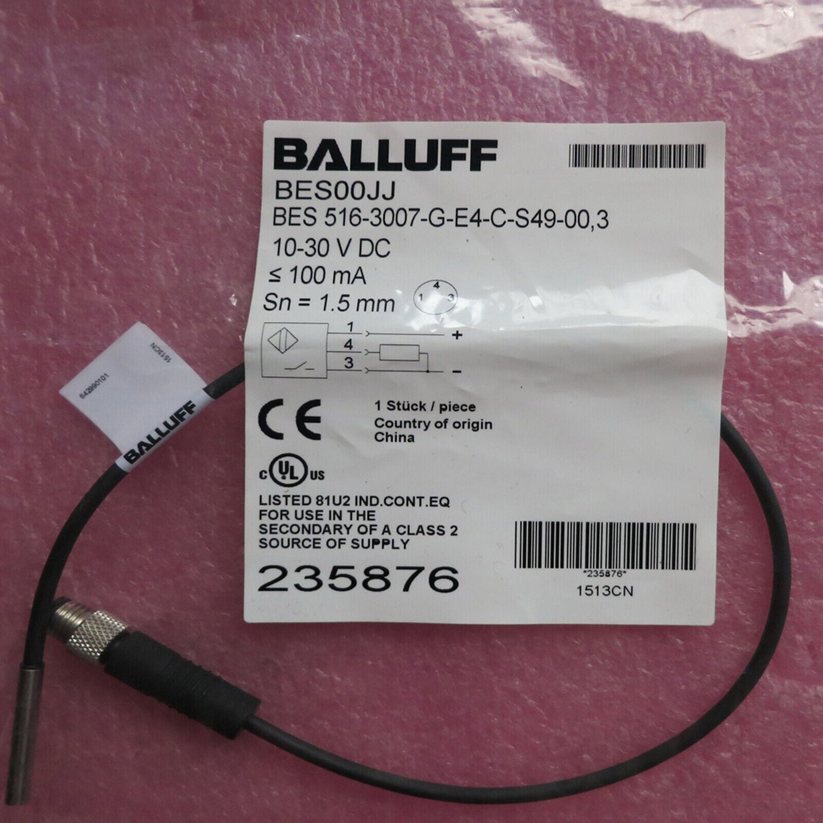 new BALLUFF Proximity sensor BES 516-3007-G-E4-C-S49-00 - BALLUFF