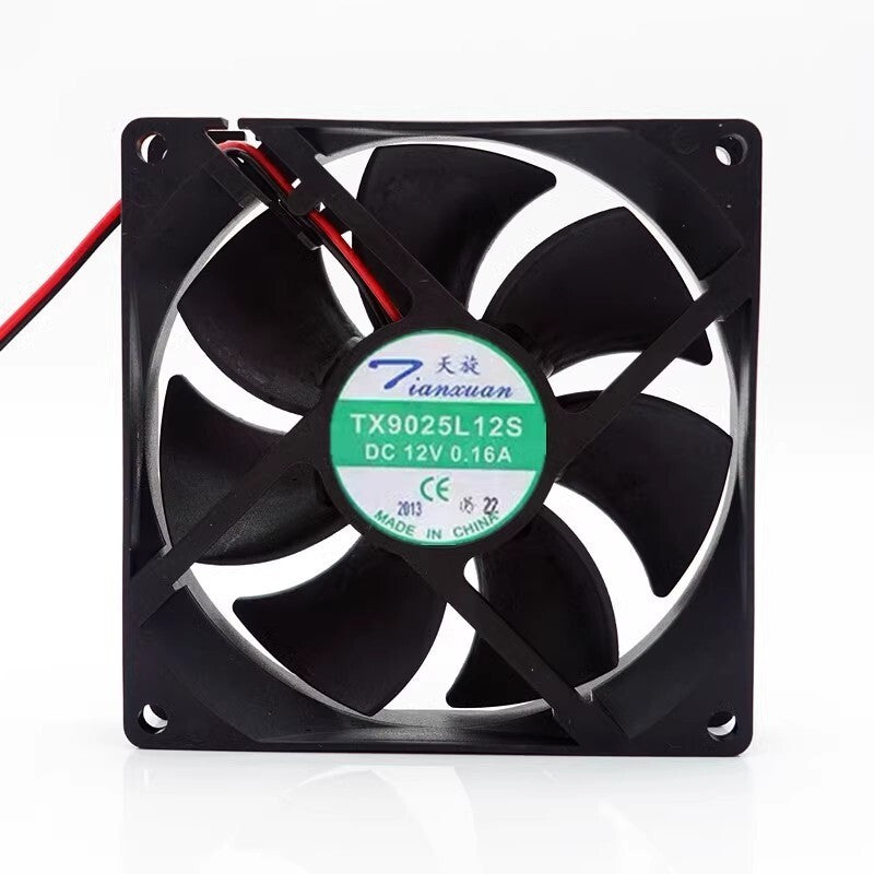 1PCS TX9025L12S 9025 DC12V 0.16A 9CM 2-Wire Silent Cooling Fan