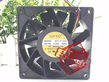 QFDJ AFC1212DE 12038 DC12V 3.00A 12CM 4-wire PWM speed control cooling fan