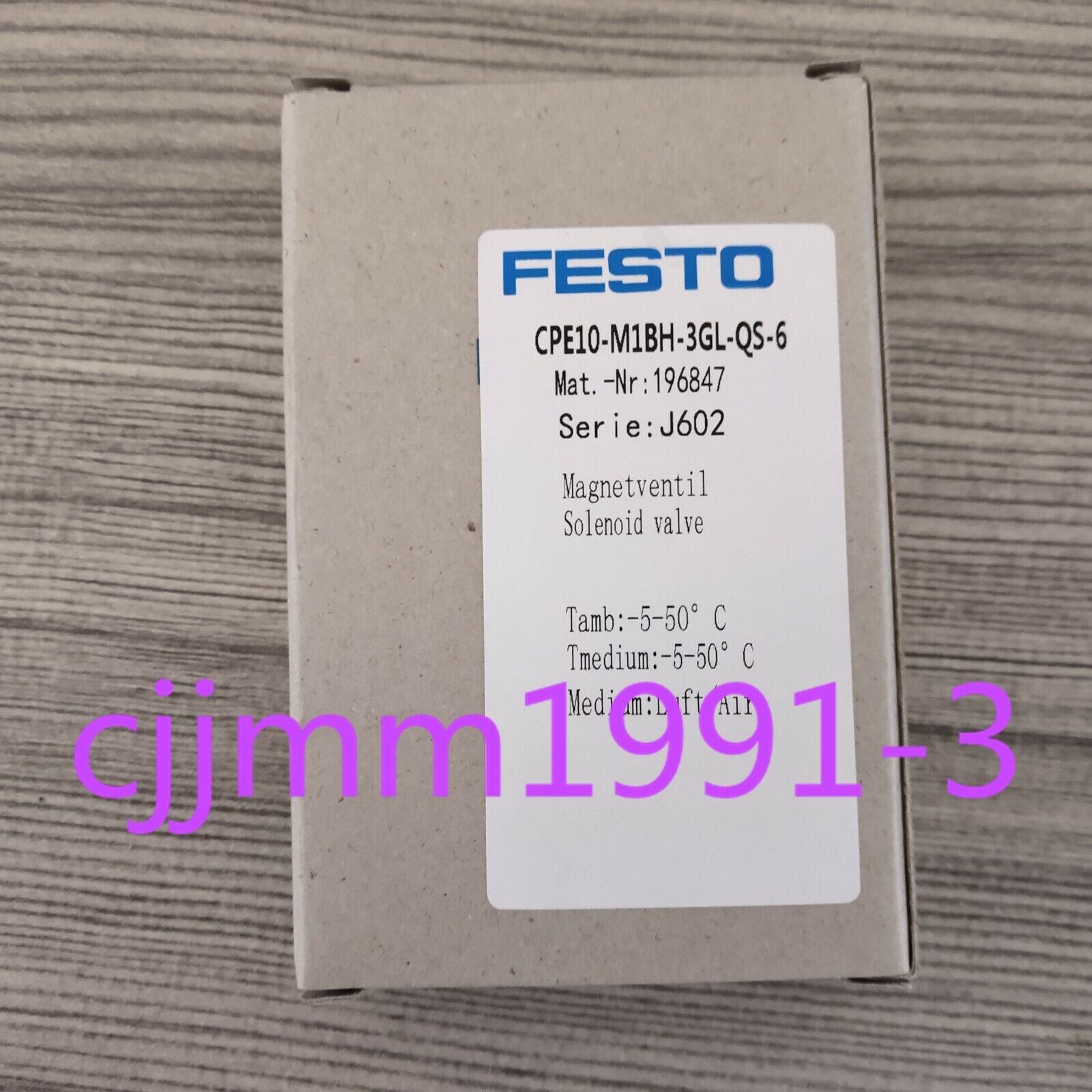 New FESTO Solenoid Valve CPE10-M1BH-3GL-QS-6 - FESTO