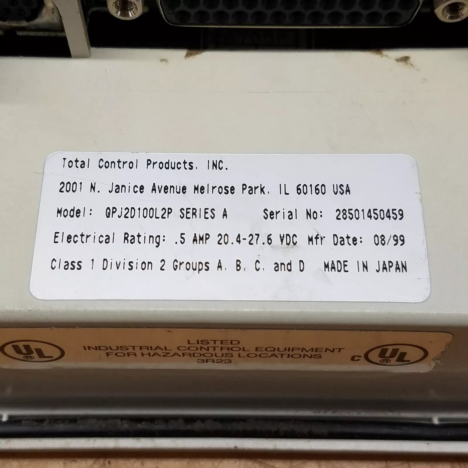 QPJ-2D100-L2P Operator Interface Panel - TOTAL CONTROL PRODUCTS