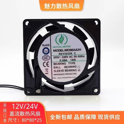 MUTUAL MOTOR M088AA2H 8025 AC200V-240V 0.08A 18W 8CM Metal Cooling Fan