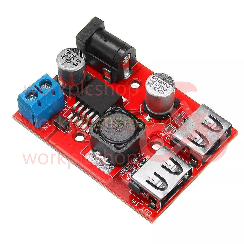 DC 9V/12V/24V/36V to 5V 3A Dual USB Charger Step Down Buck Power Supply Module F